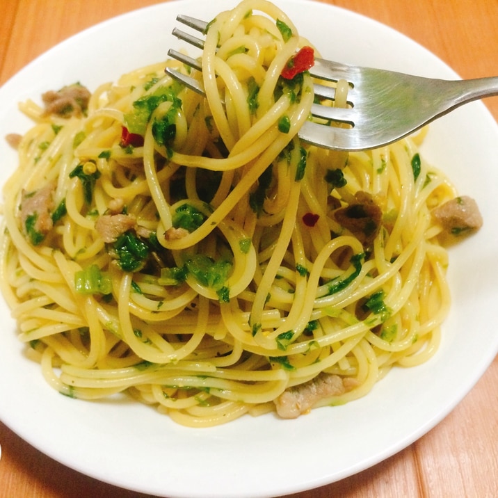 わさび菜のやみつきパスタ レシピ 作り方 By 美容料理研究家 あゆ 楽天レシピ